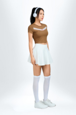 Áo T-shirt Croptop Nữ PILI Hoạ Tiết In Chữ V - Ảnh 4