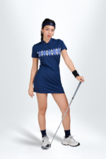 Đầm Polo Nữ PILI Hoạ Tiết In Quả Trám