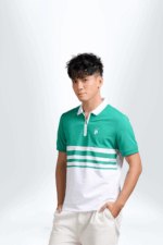 Áo Polo Nam PILI Phối Kẻ Màu Xanh Lá - Ảnh 5