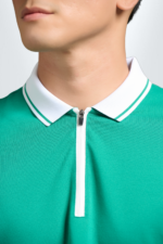 Áo Polo Nam PILI Phối Kẻ Màu Xanh Đỏ Vòng Thân Áo - Ảnh 6