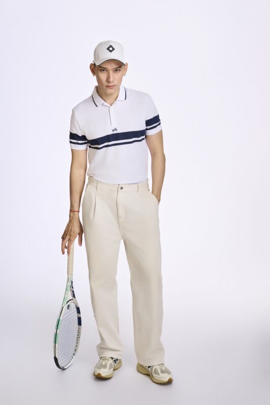 KP057 ao polo phoi soc ngang mau trang soc xanh navy freestyle