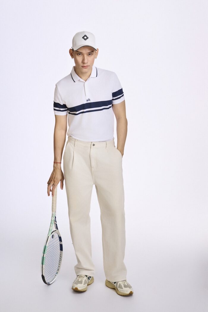 KP057 ao polo phoi soc ngang mau trang soc xanh navy freestyle