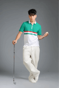 áo polo nam pili phối kẻ màu xanh đỏ vòng thân áo