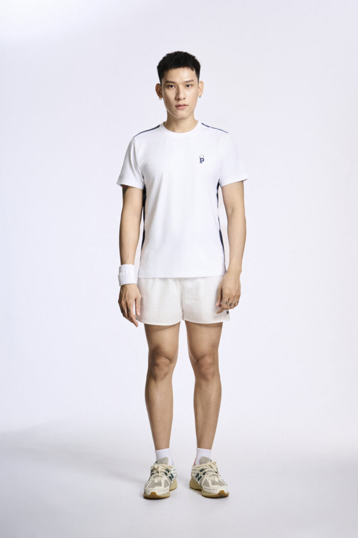 Áo T-shirt Nam PILI Màu Trắng Phối Line Màu Thân Áo - Ảnh 13