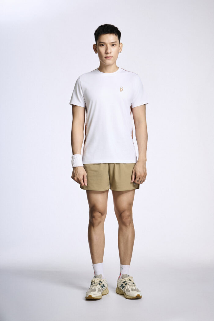 Áo T-shirt Nam PILI Màu Trắng Phối Line Màu Thân Áo - Ảnh 2