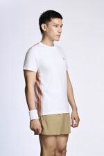 Áo T-shirt Nam PILI Màu Trắng Phối Line Màu Thân Áo - Ảnh 3