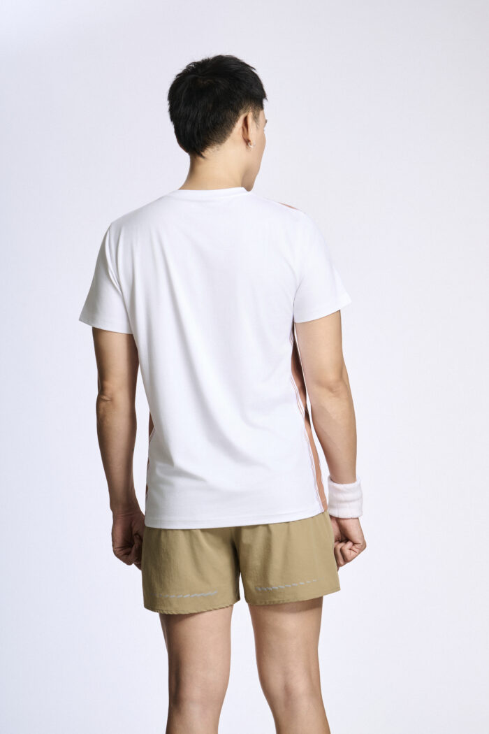 Áo T-shirt Nam PILI Màu Trắng Phối Line Màu Thân Áo - Ảnh 5