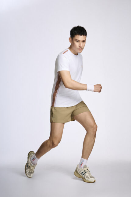 Áo T-shirt Nam PILI Màu Trắng Phối Line Màu Thân Áo