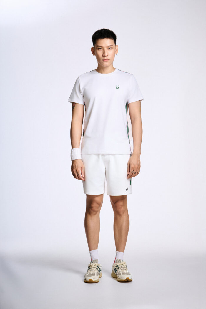 Áo T-shirt Nam PILI Màu Trắng Phối Line Màu Thân Áo - Ảnh 7