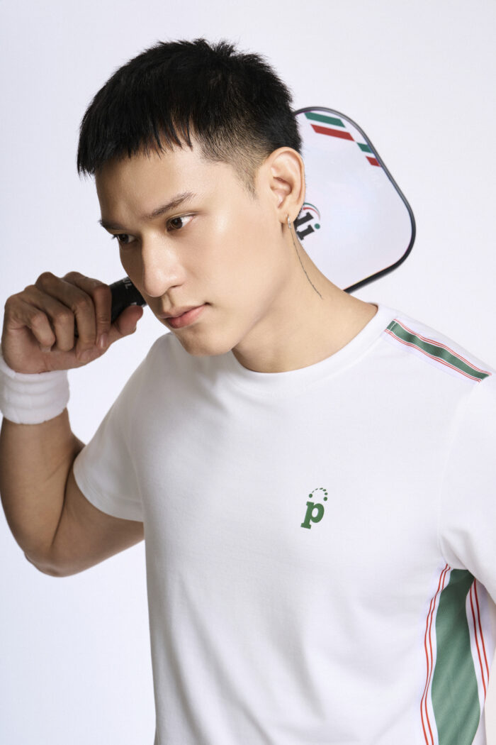Áo T-shirt Nam PILI Màu Trắng Phối Line Màu Thân Áo - Ảnh 12
