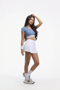 áo croptop thun màu xanh dương