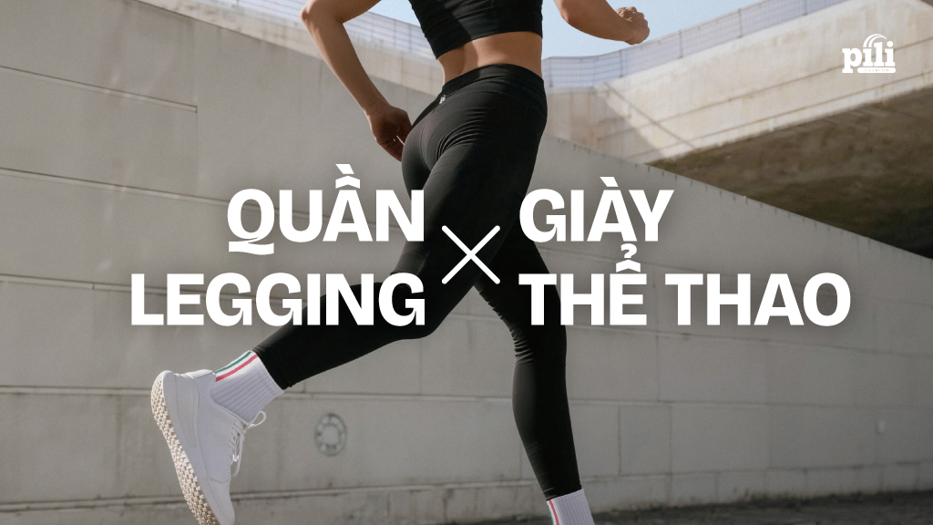 phối quần legging với giày thể thao