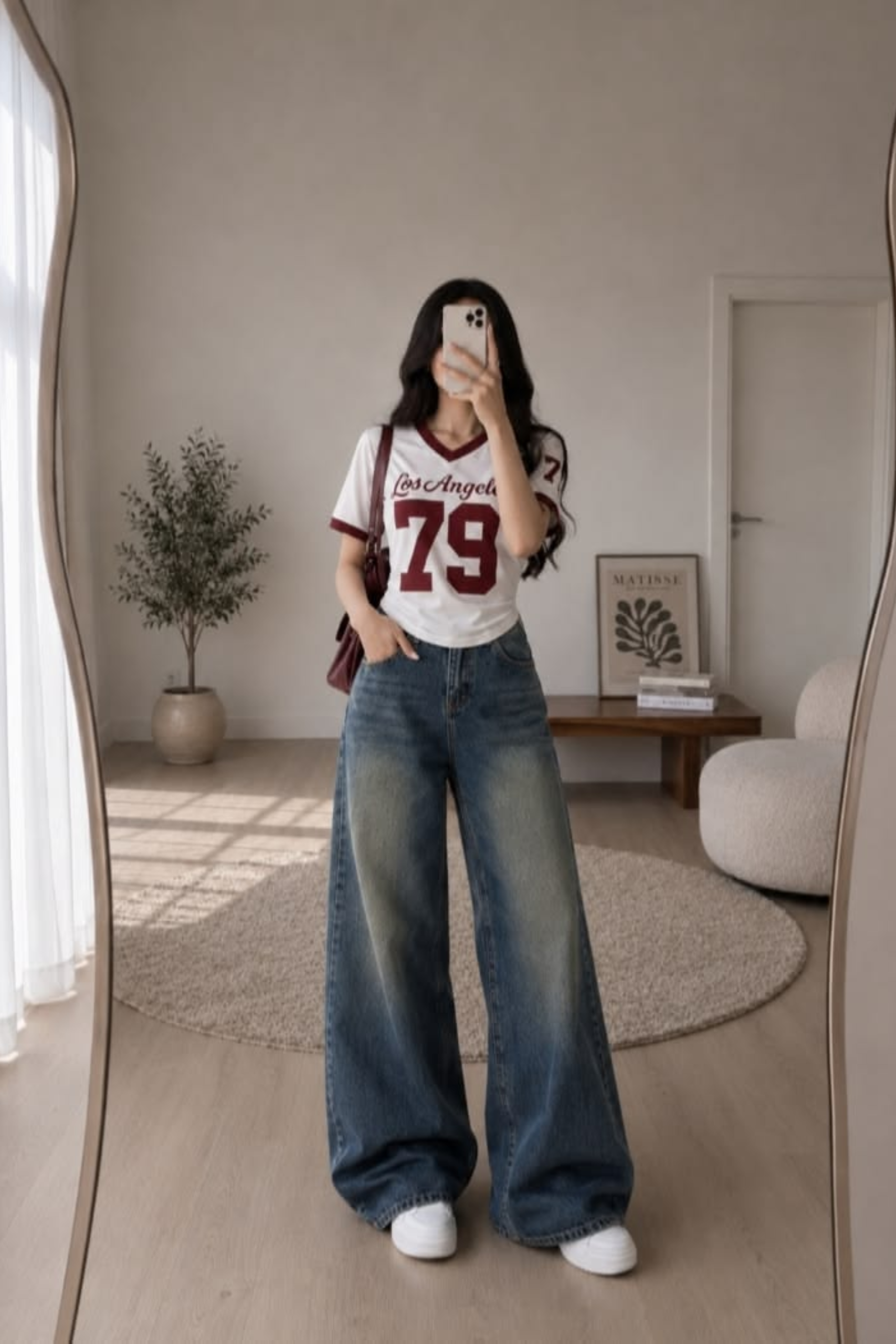 Các cách phối đồ với áo thun polo nữ sang chảnh cho nàng công sở hiện đại ao polo phoi quan jeans ong loe