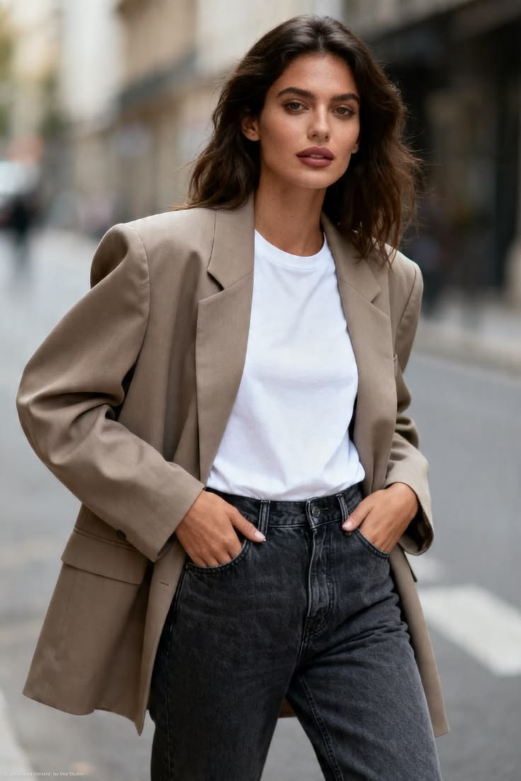Áo thun thể thao nữ mặc đi chơi được không? Công thức "lên đồ" chuẩn Fashionista áo thun nữ thể thao phối cùng áo blazer dáng rộng