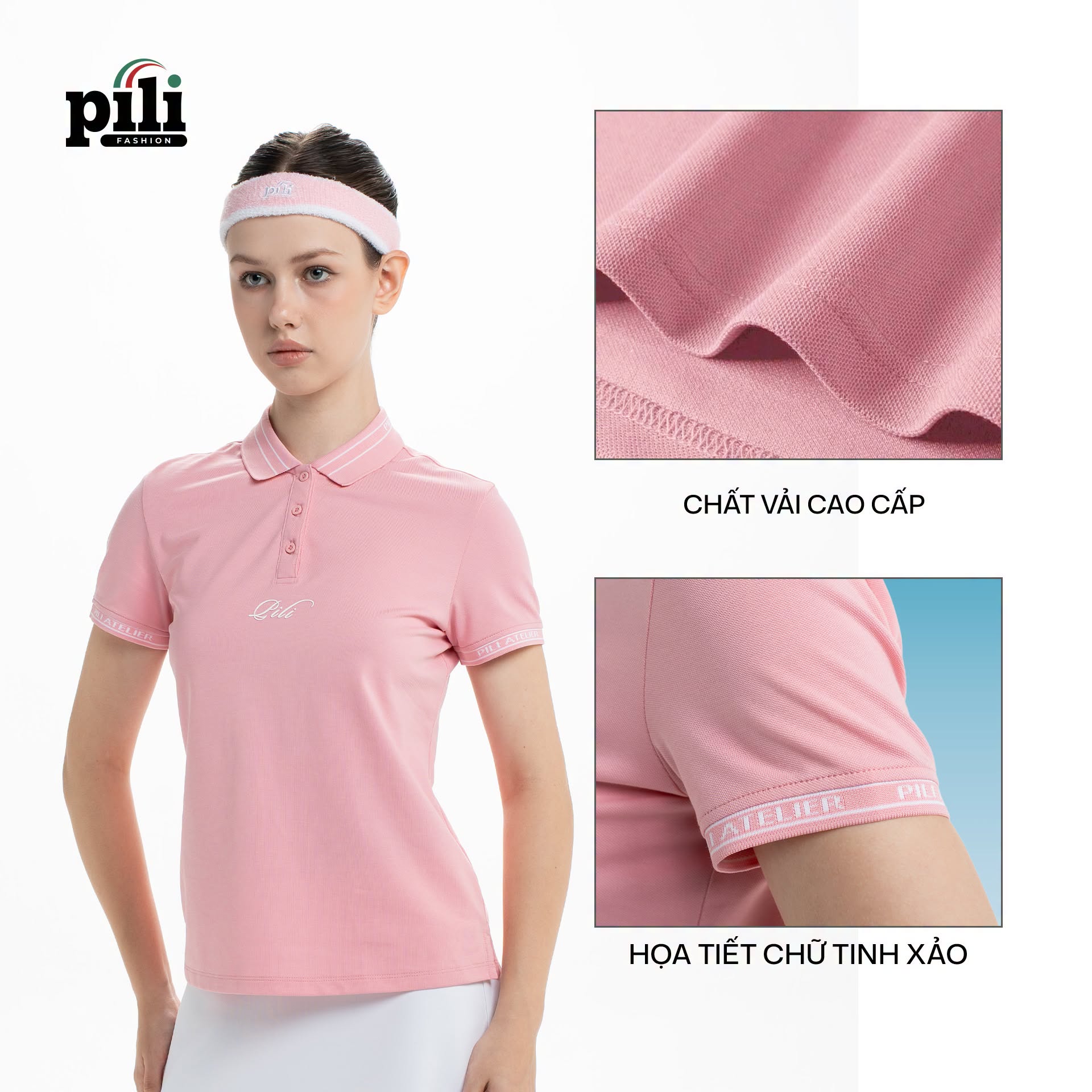 Điểm danh những mẫu áo thun nữ có cổ đẹp "bắt trend" cho dân tập Tennis, Golf, Pickleball mẫu áo thun nữ có cổ đẹp pili