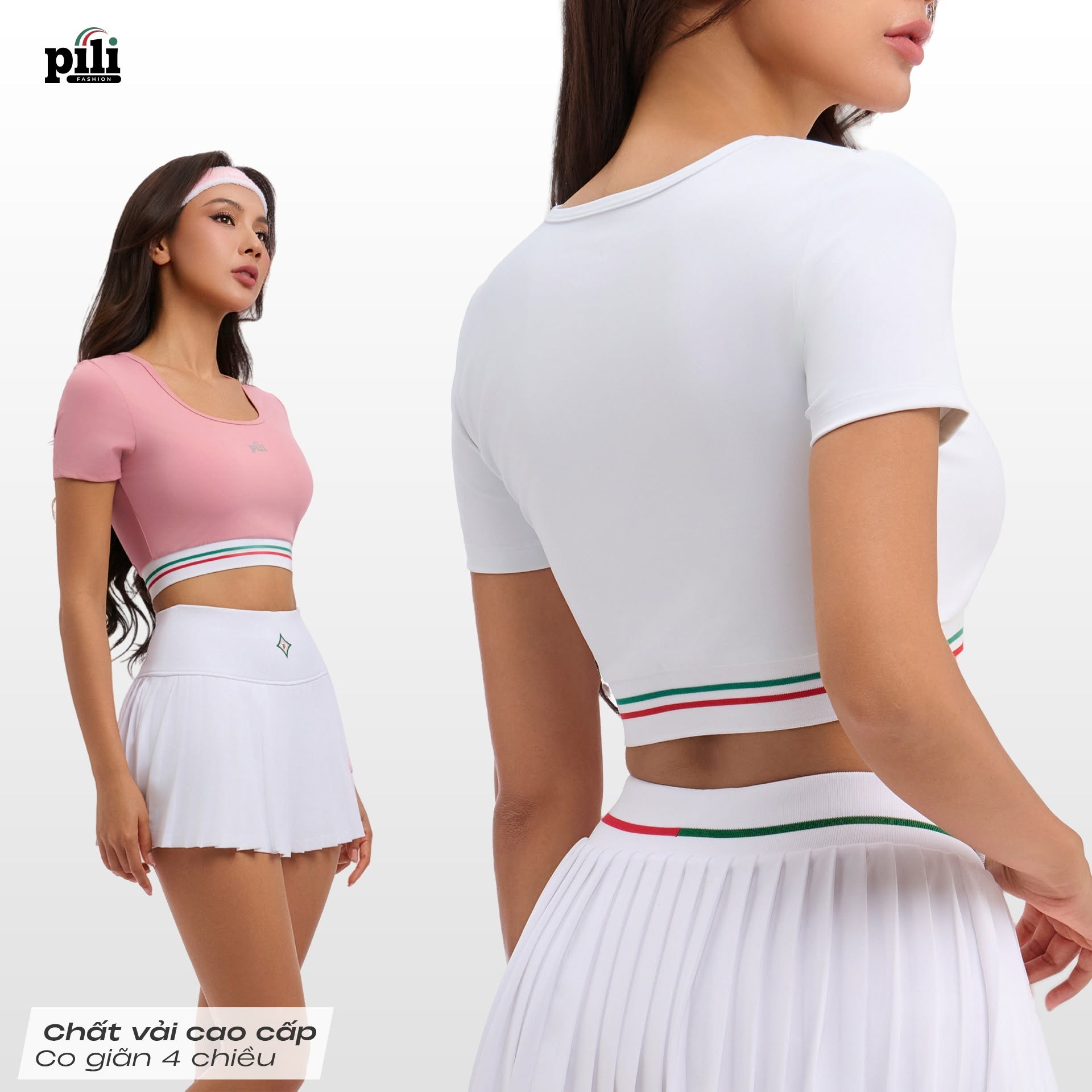Nữ Chơi Pickleball Nên Mặc Gì? 7 Outfit Vừa Đẹp Vừa Thoải Mái áo croptop thể thao